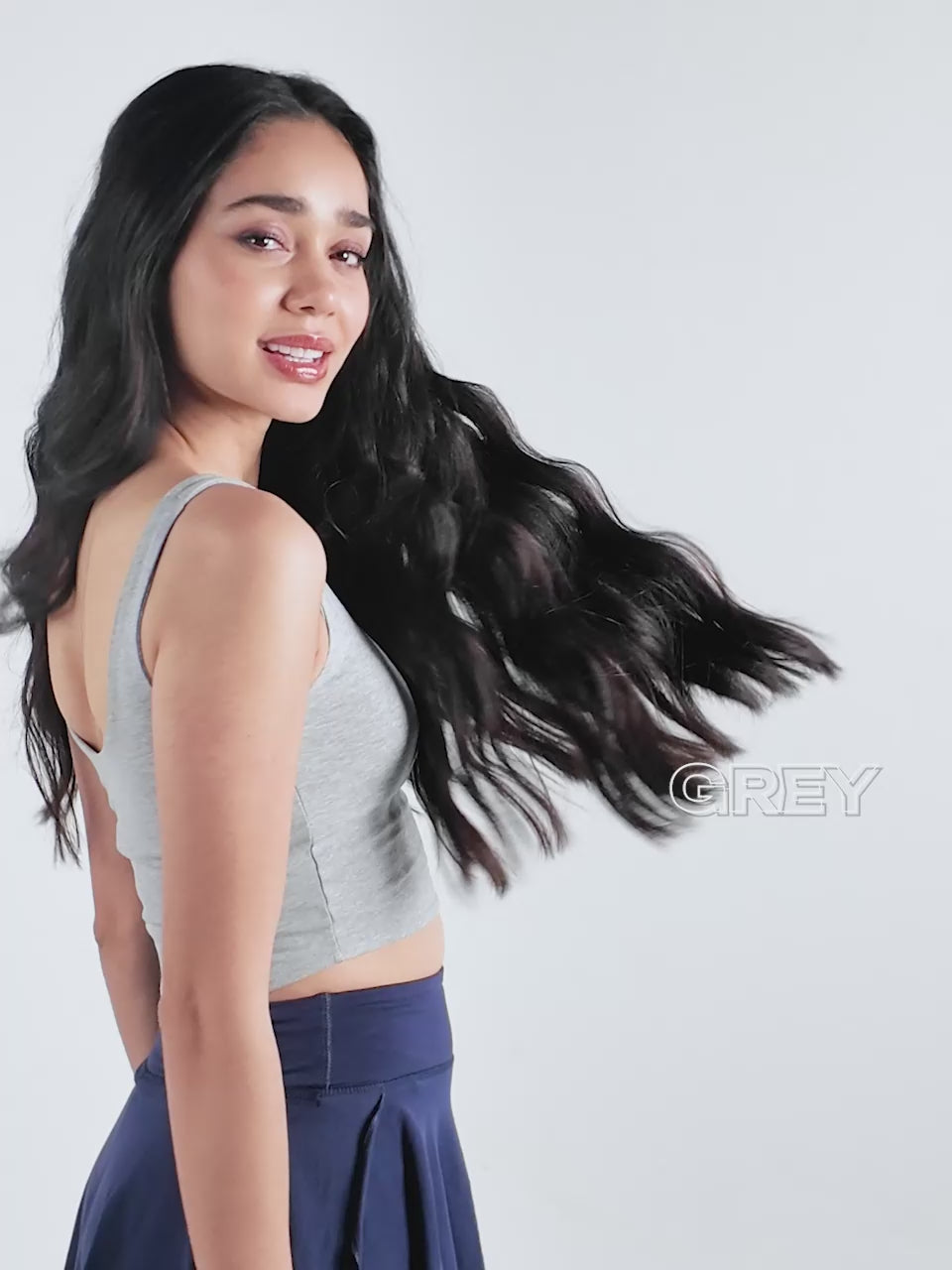 Grey Cotton Scoop Tank