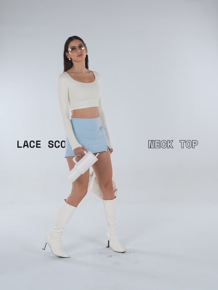 Ivory Lace Scoop Neck Top