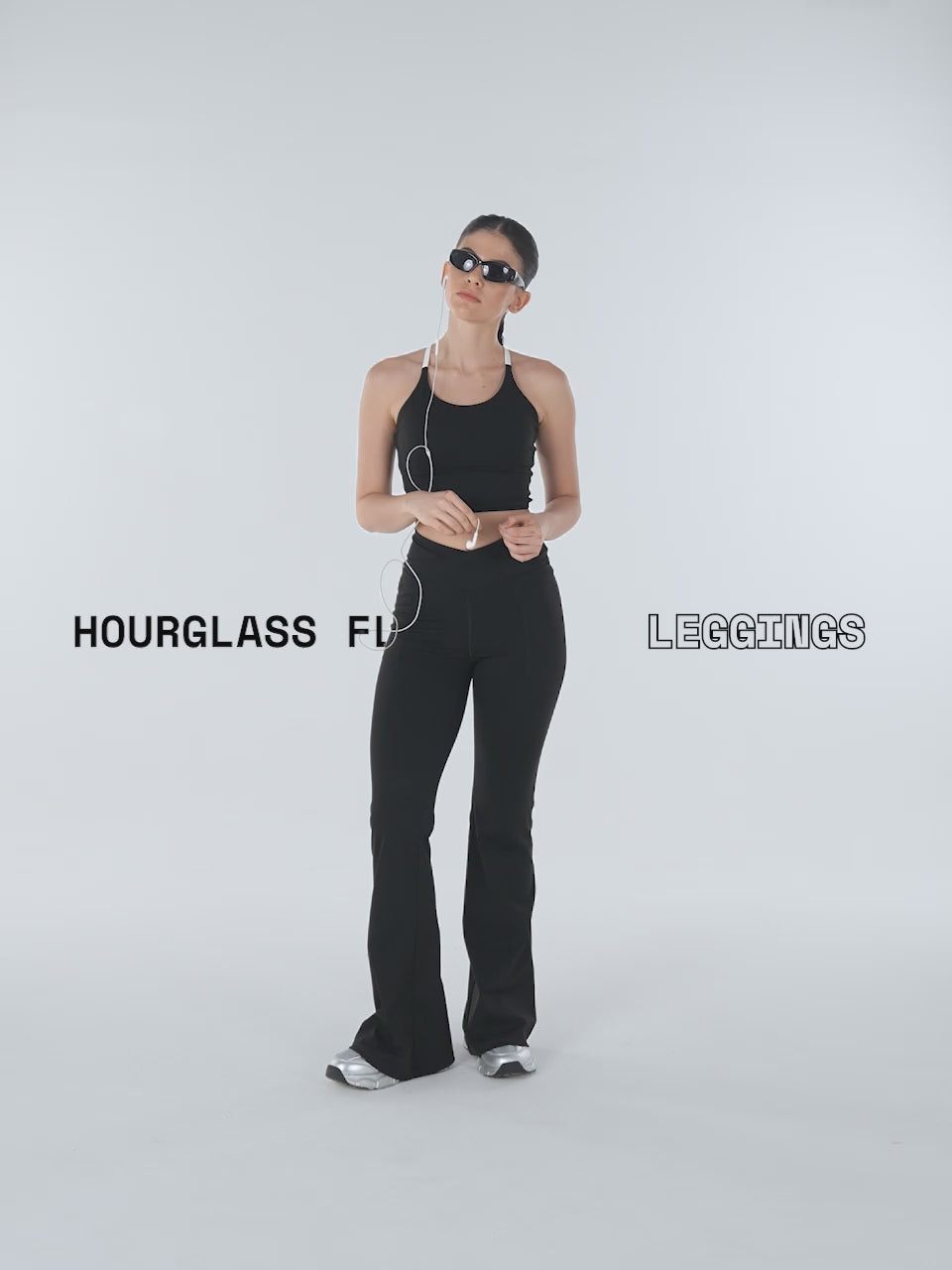 Obsidian Black Hourglass Flared Leggings