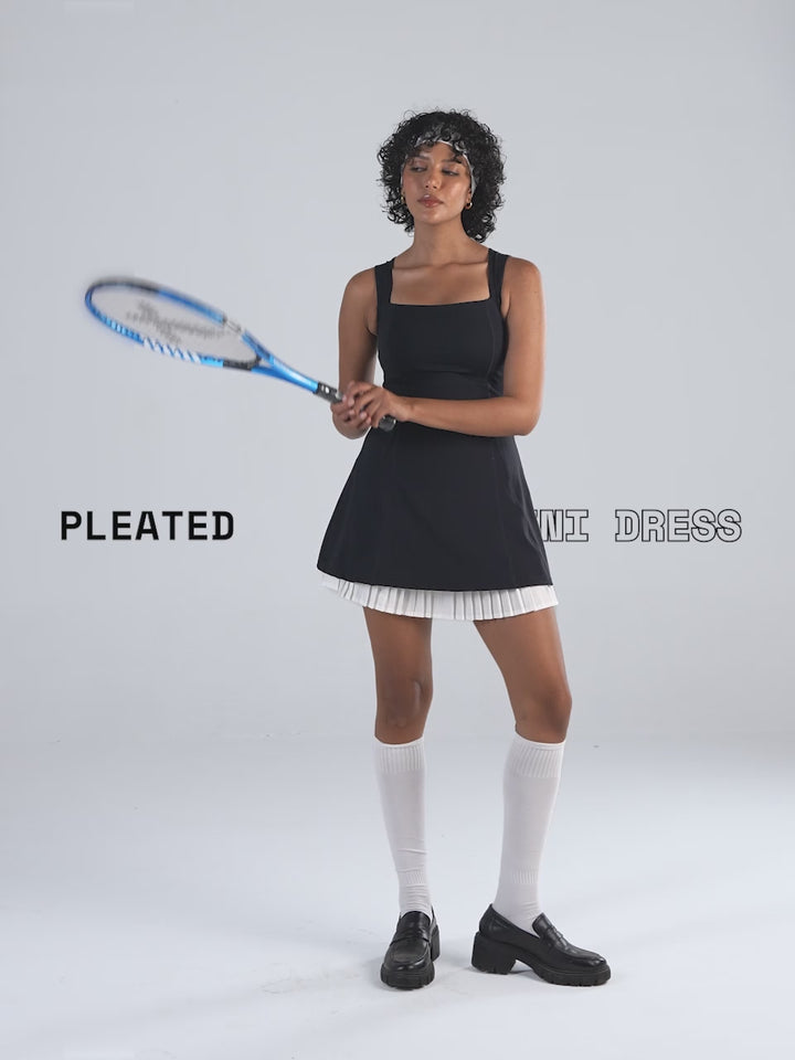 Black Pleated Mini Dress