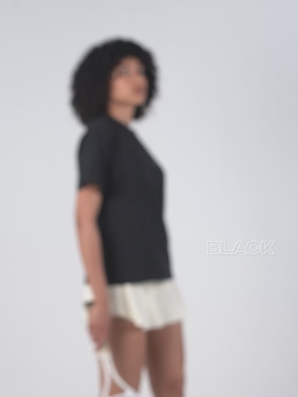 Black Courtside Oversized Printed Tee - Women