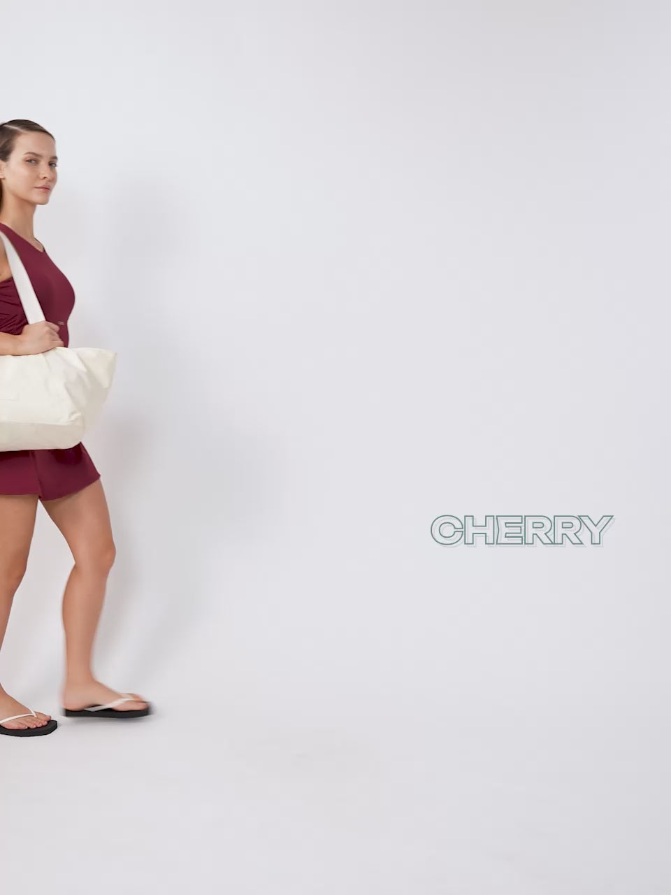 Cherry Ripple Swim Skorts