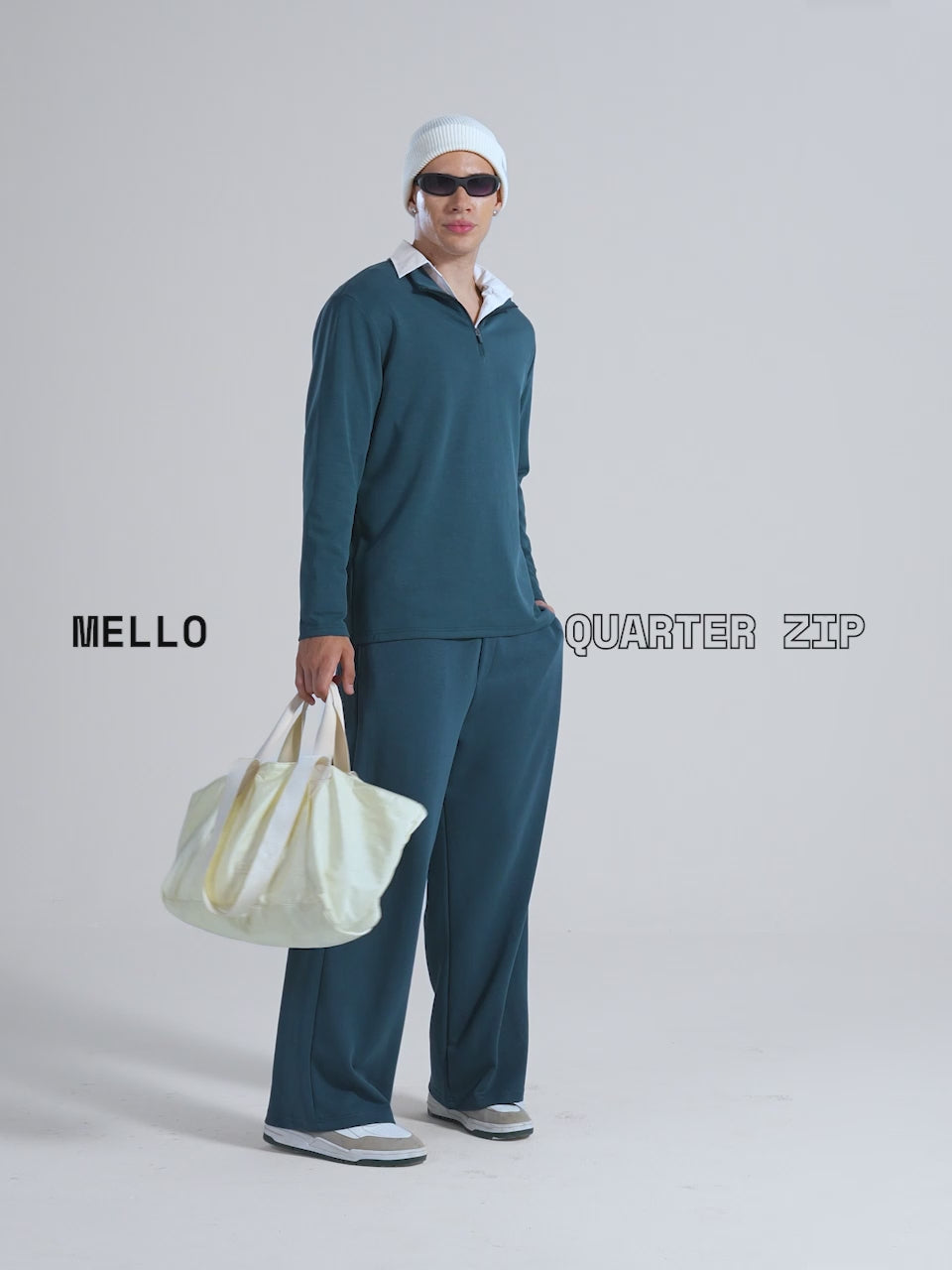 Petrol Blue Mello Quarter Zip