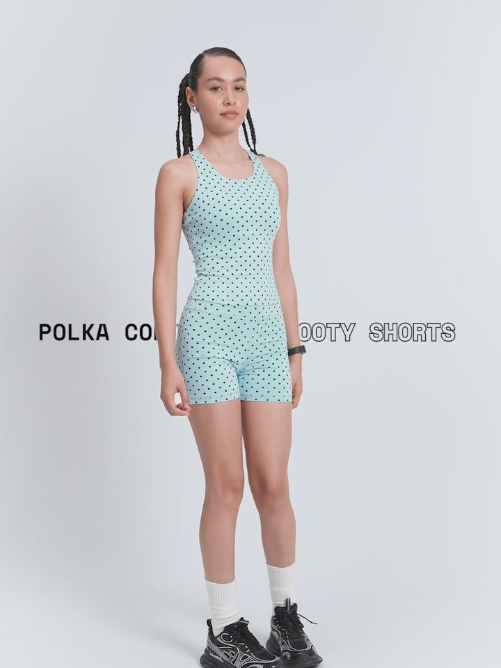 Blue  Polka Contour Booty Shorts