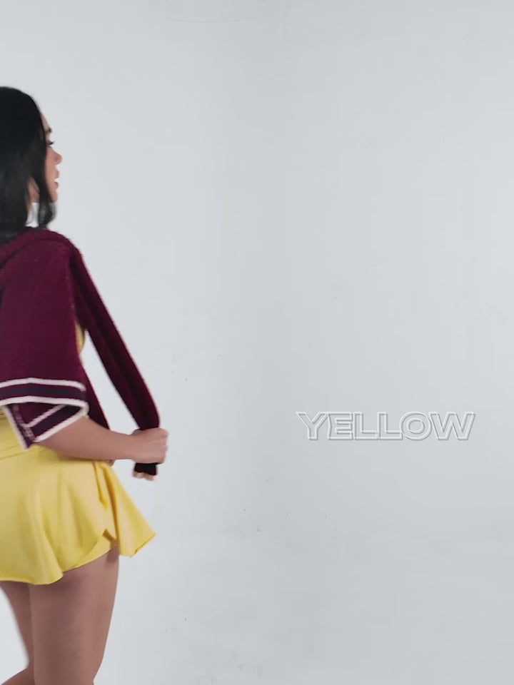 Yellow Cotton Twirl Skorts