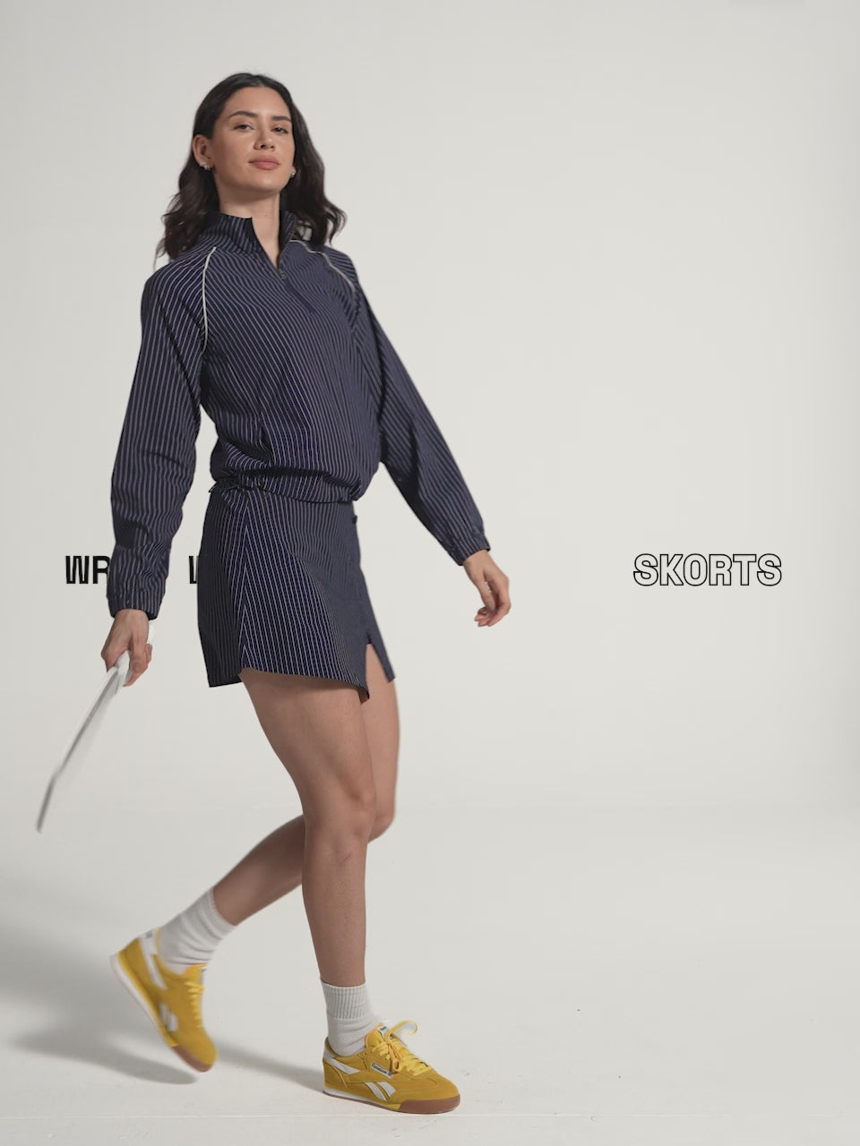 Navy Stripe Wrap Woven Skorts