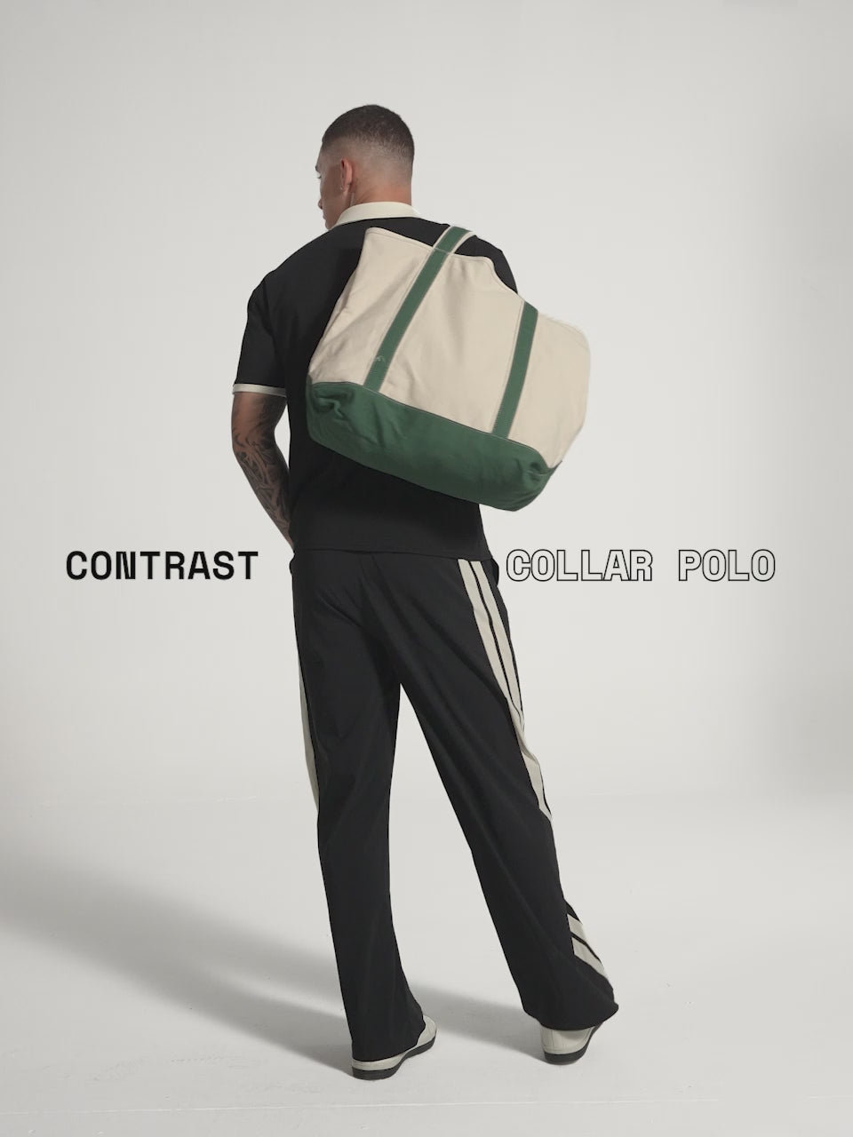 Black Contrast Collar Polo