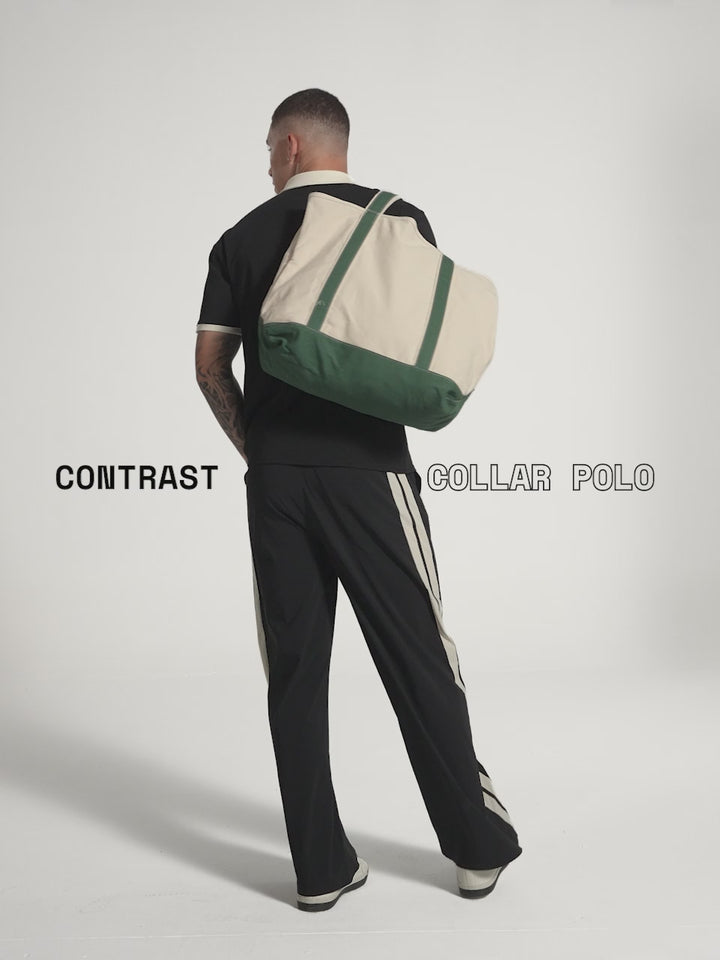 Black Contrast Collar Polo
