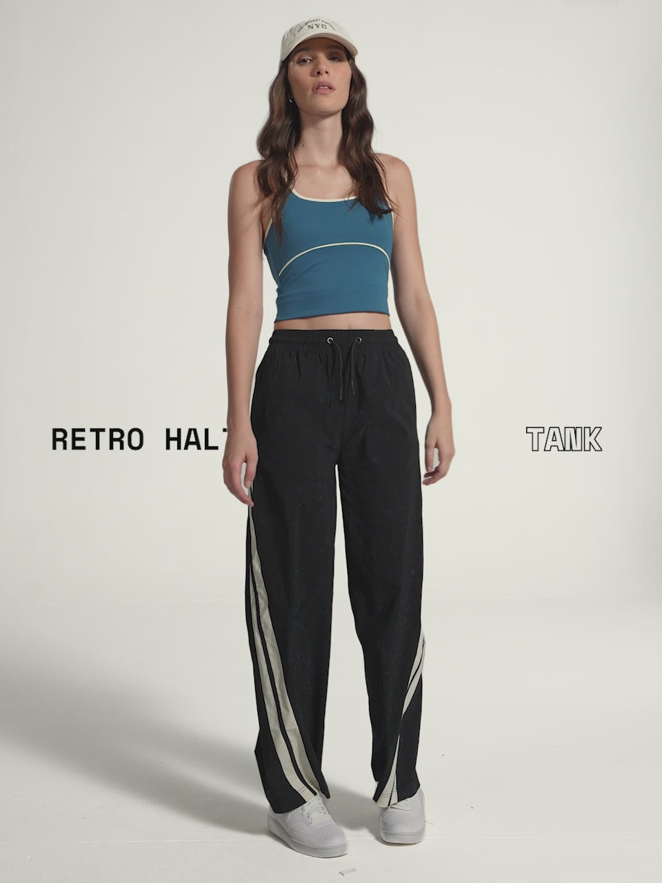 Blue Retro Halterneck Tank