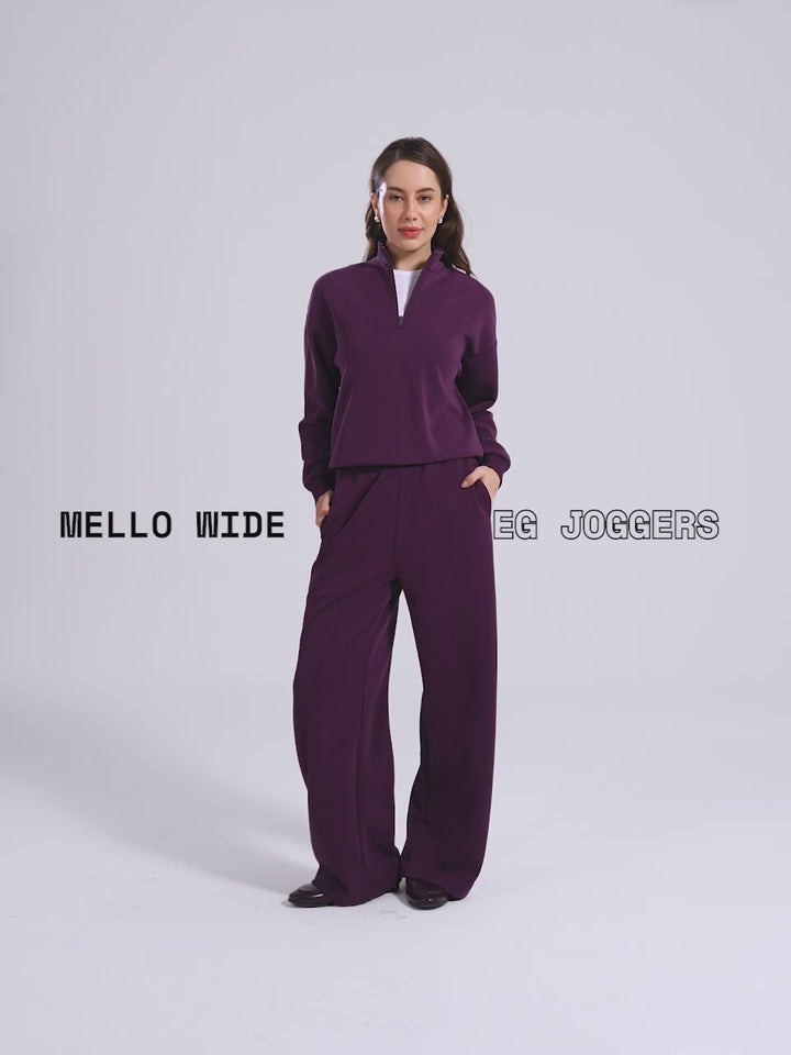 Grape Mello Wide Leg Joggers - Women