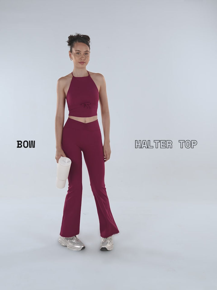 Berry Bow Halter Top