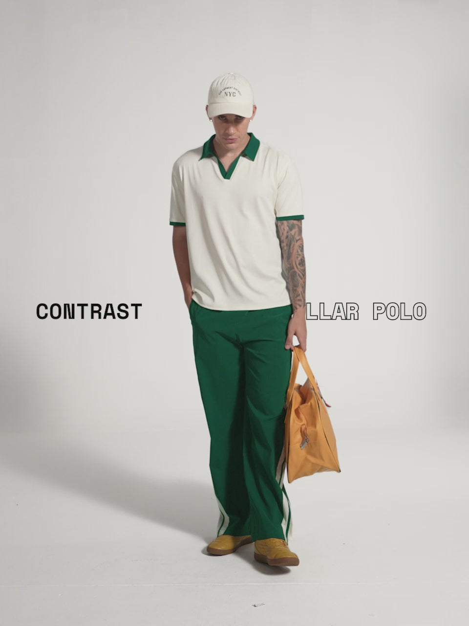 Ivory Contrast Collar Polo
