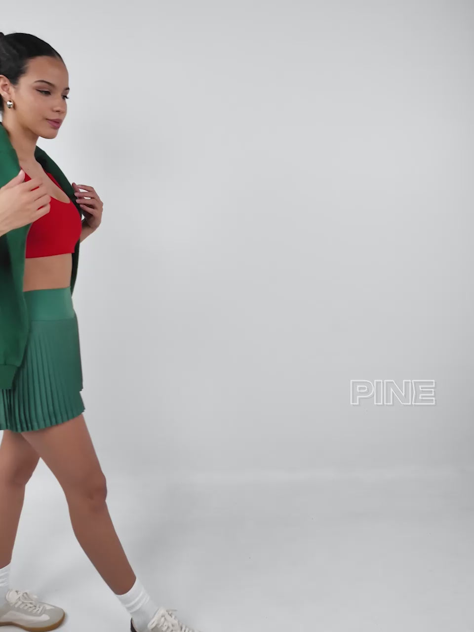 Pine Plie Pleated Skort