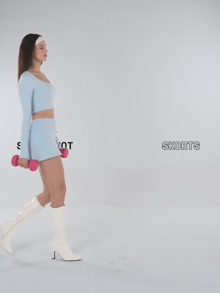 Blue Soft Knot Skorts