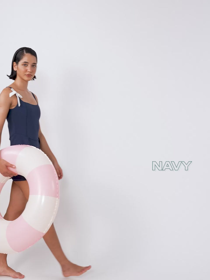 Navy Swirl Swim Dress