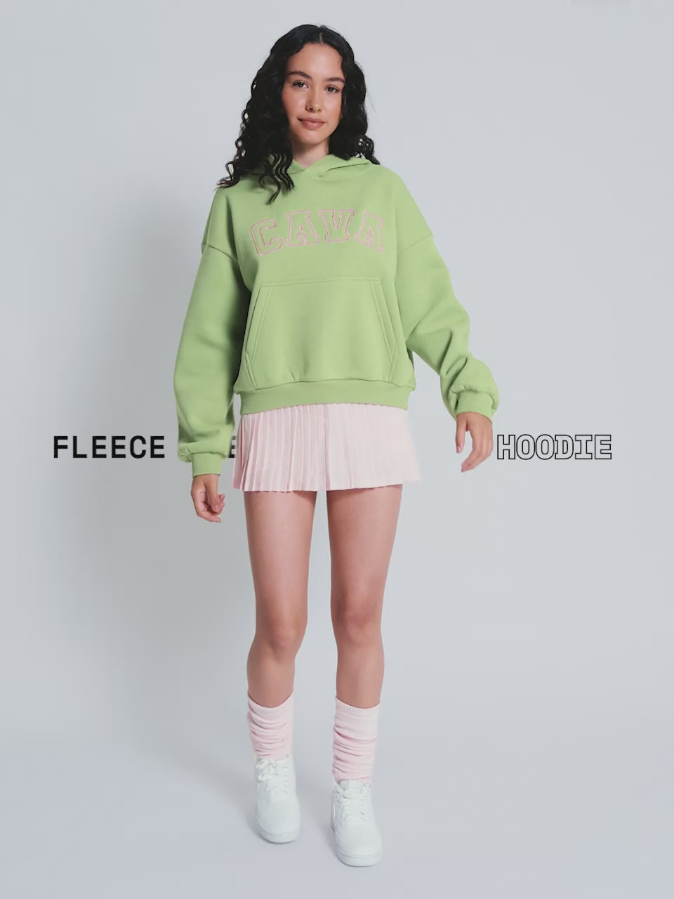 Light Green Fleece Oversized Hoodie
