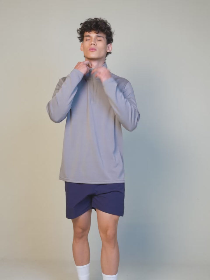 Grey Modal Quarter Zip