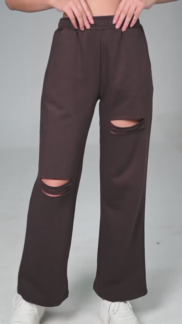 Brown Dual Slit Adapt Joggers