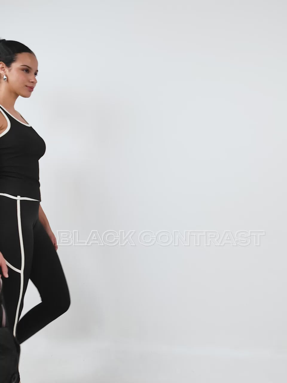 Black Contrast Tank Us Later Top