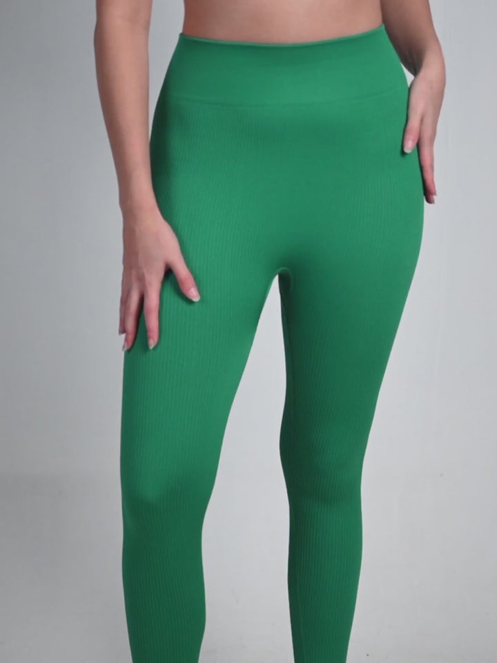 Green Seamless Cinched Leggings