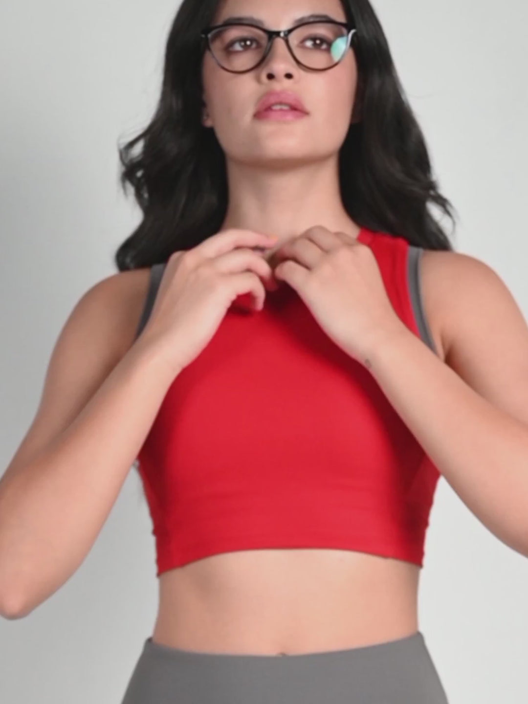 Red In-Vest Sports Bra