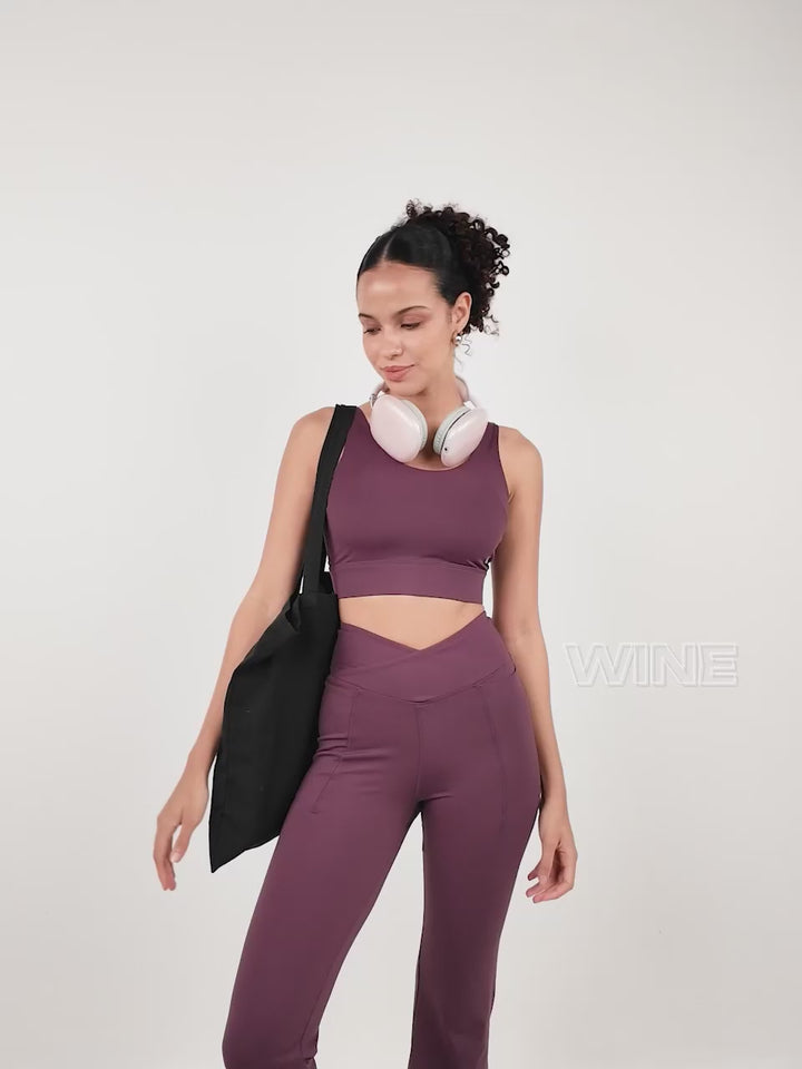 Wine High Impact Sports Bra