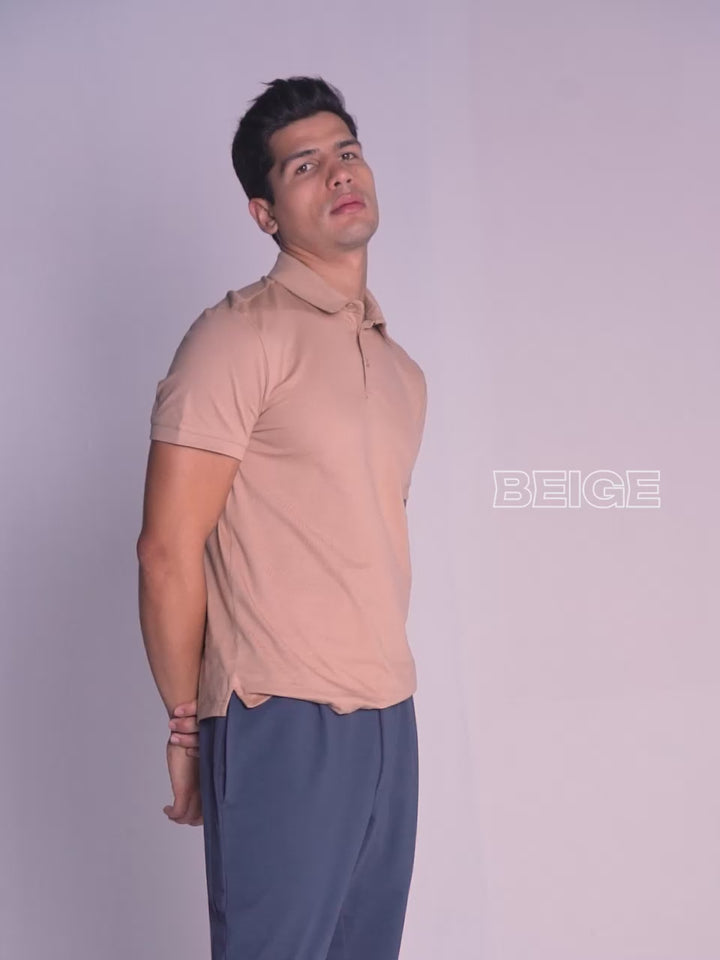 Beige Supima Polo T-shirt