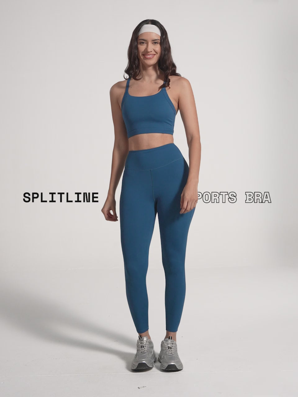 Blue Splitline Sports Bra