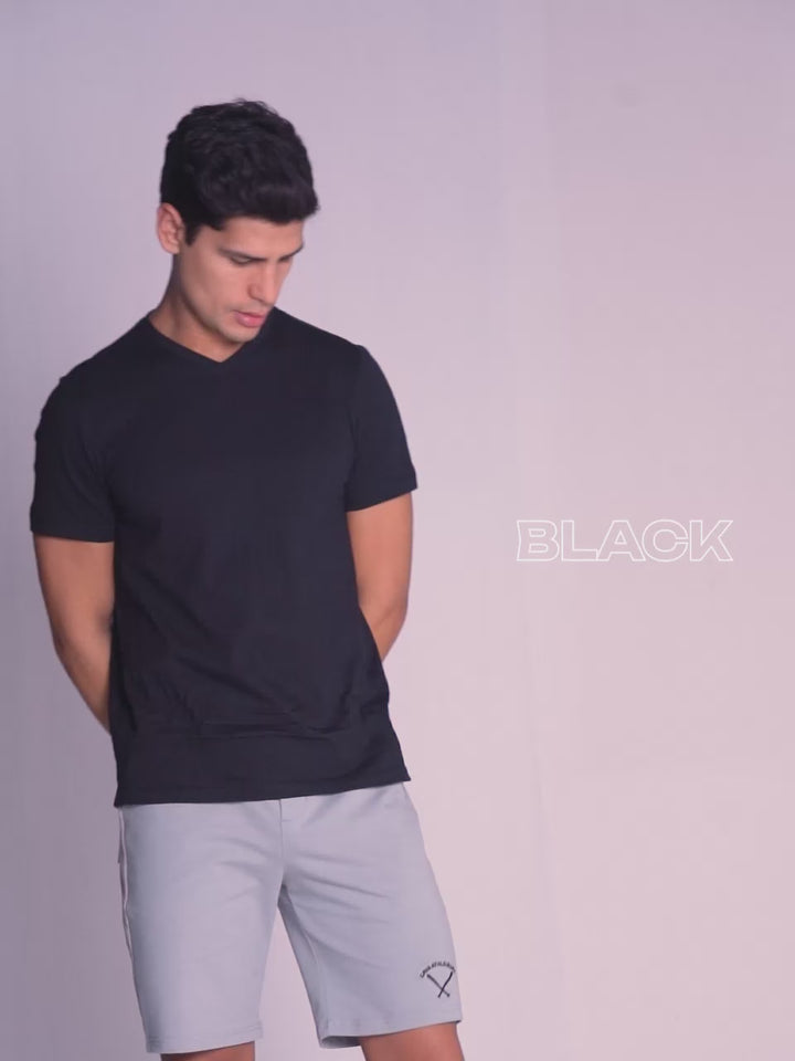 Black Supima V Neck T-shirt