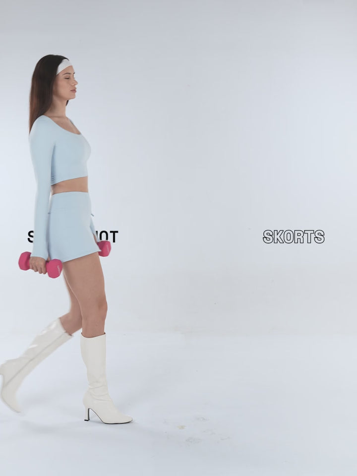 Blue Soft Knot Skorts