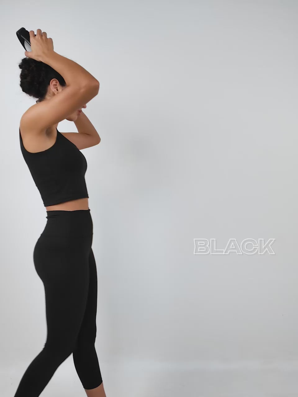 Black Aerial Crop Tank