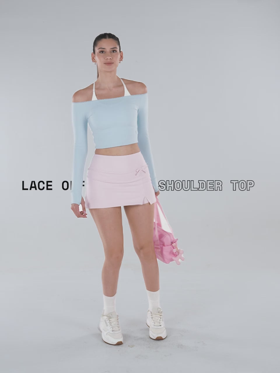 Blue  Lace Off-Shoulder Top