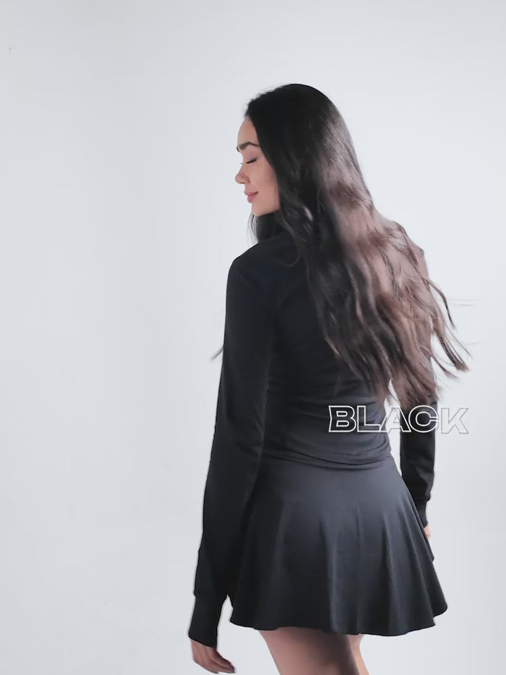 Black Cotton Twirl Skorts