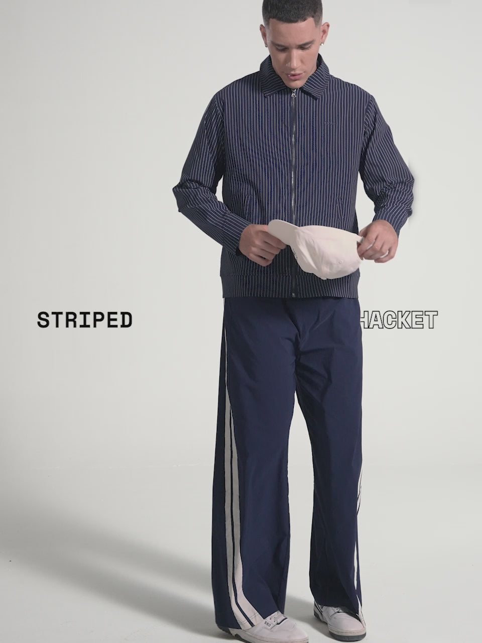 Navy Striped Shacket
