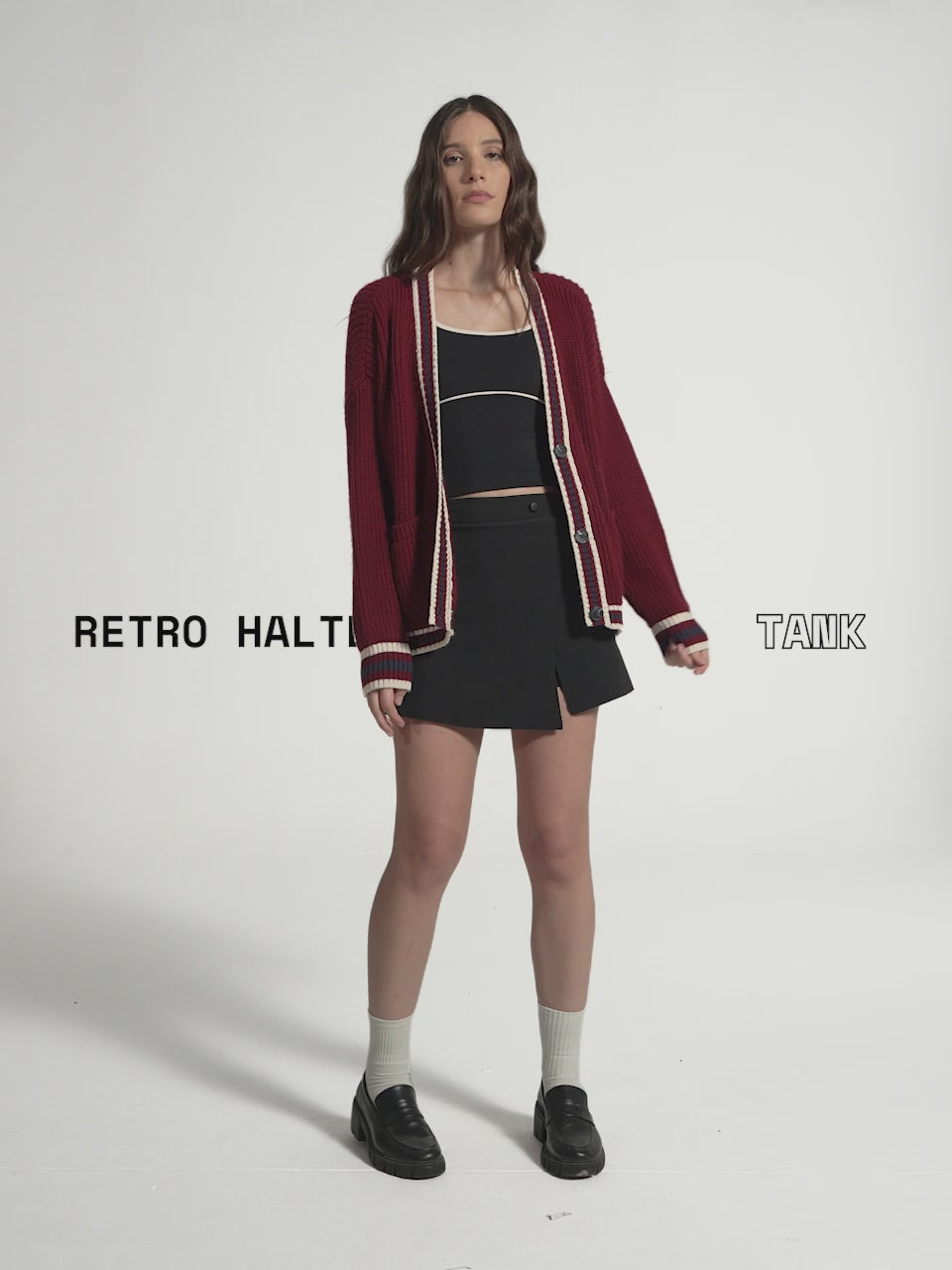 Black Retro Halterneck Tank
