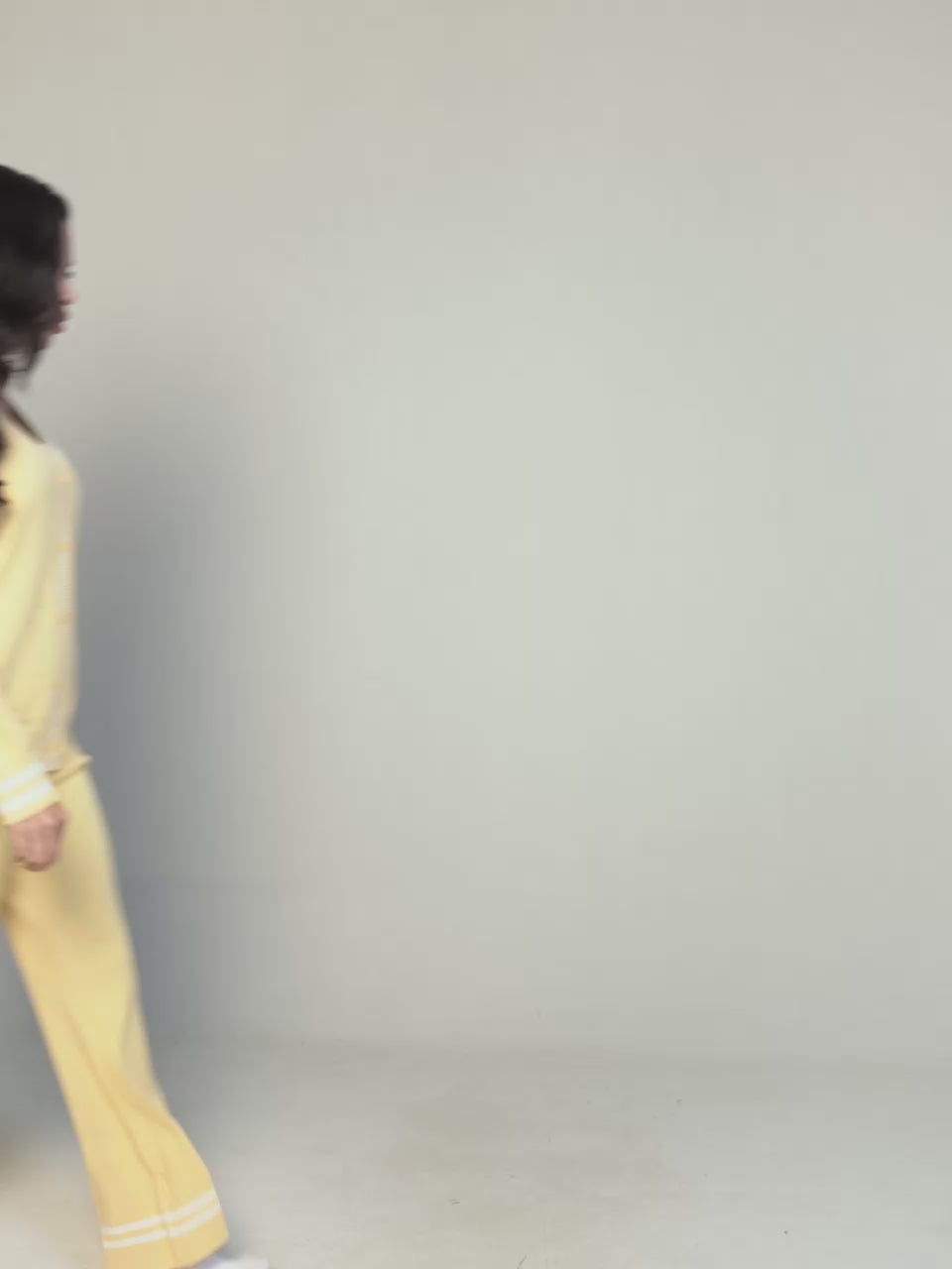 Yellow Rib-knit Trousers