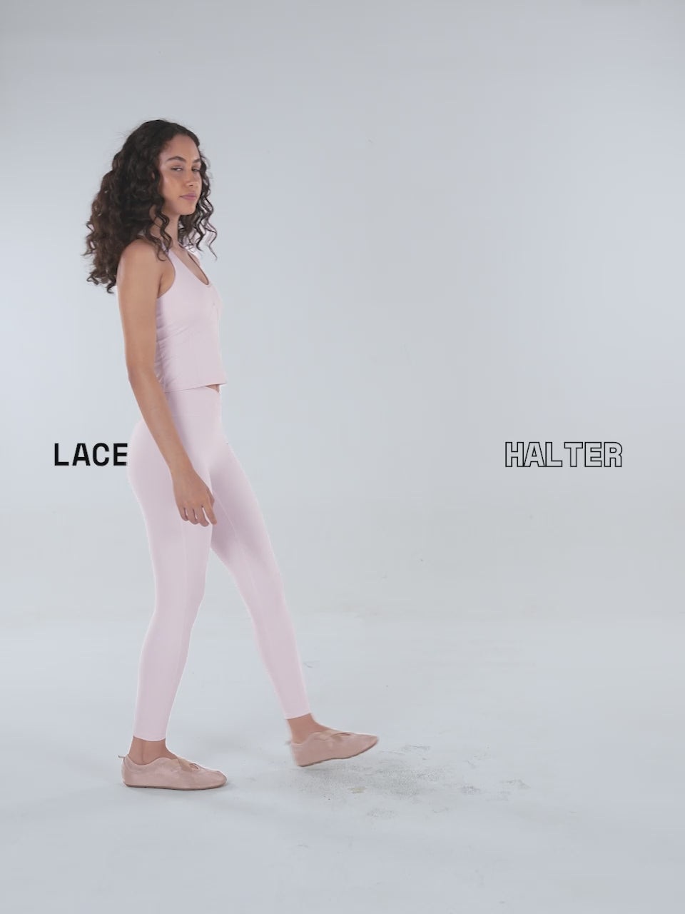 Blush Lace Trim Halter Tank