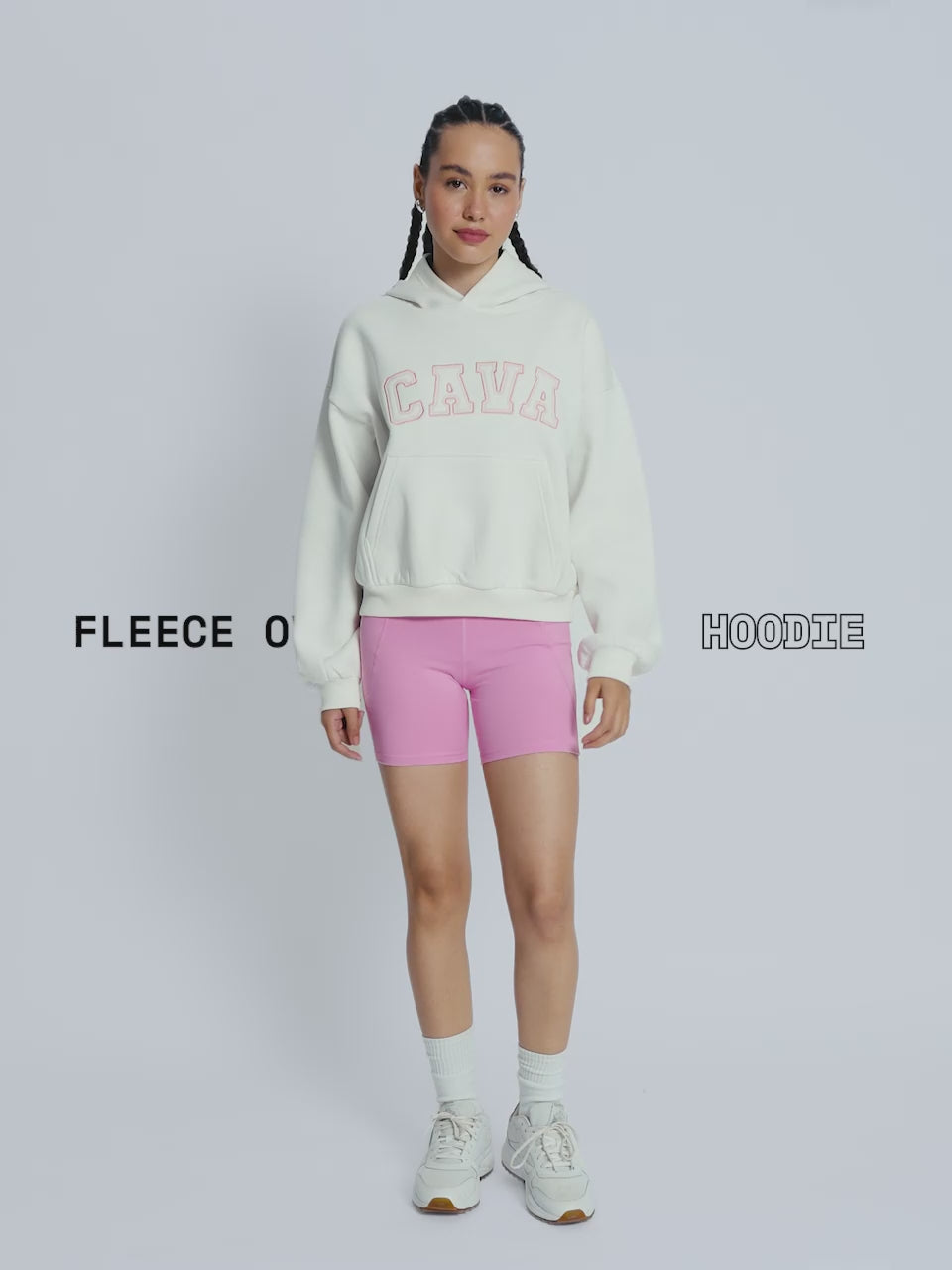 White Fleece Oversized Hoodie