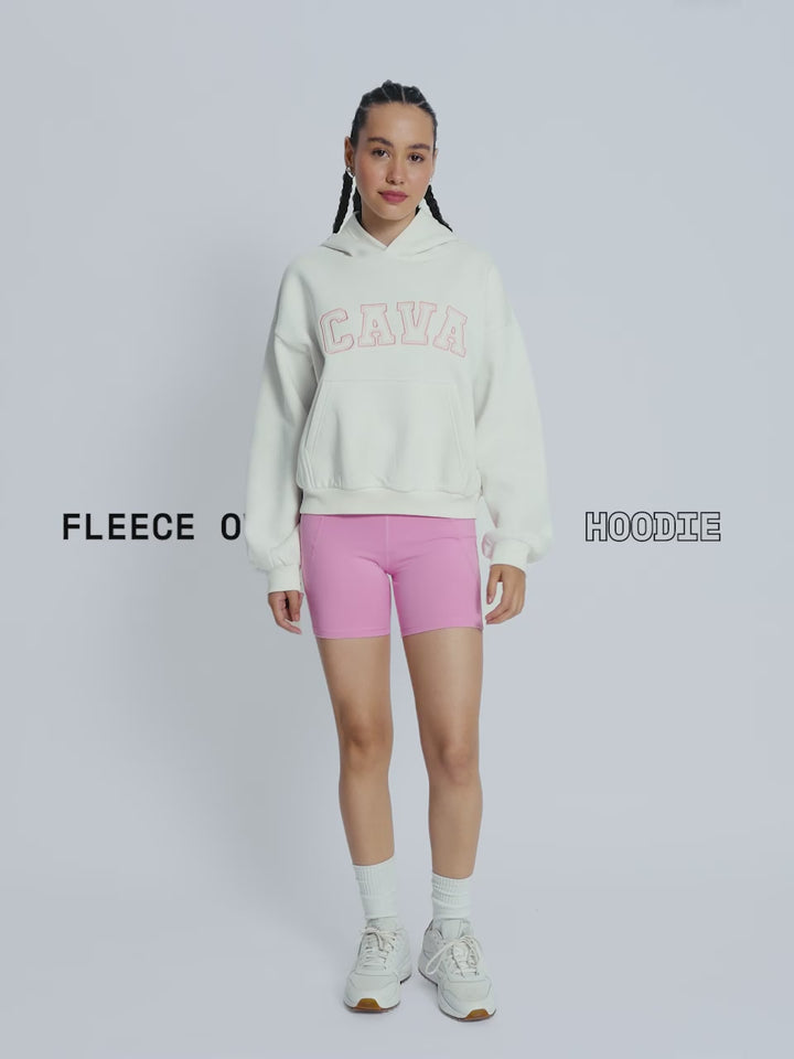 White Fleece Oversized Hoodie