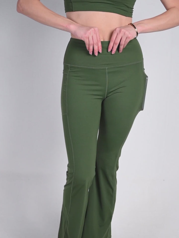 Olive All-Day Flex Flare Pants