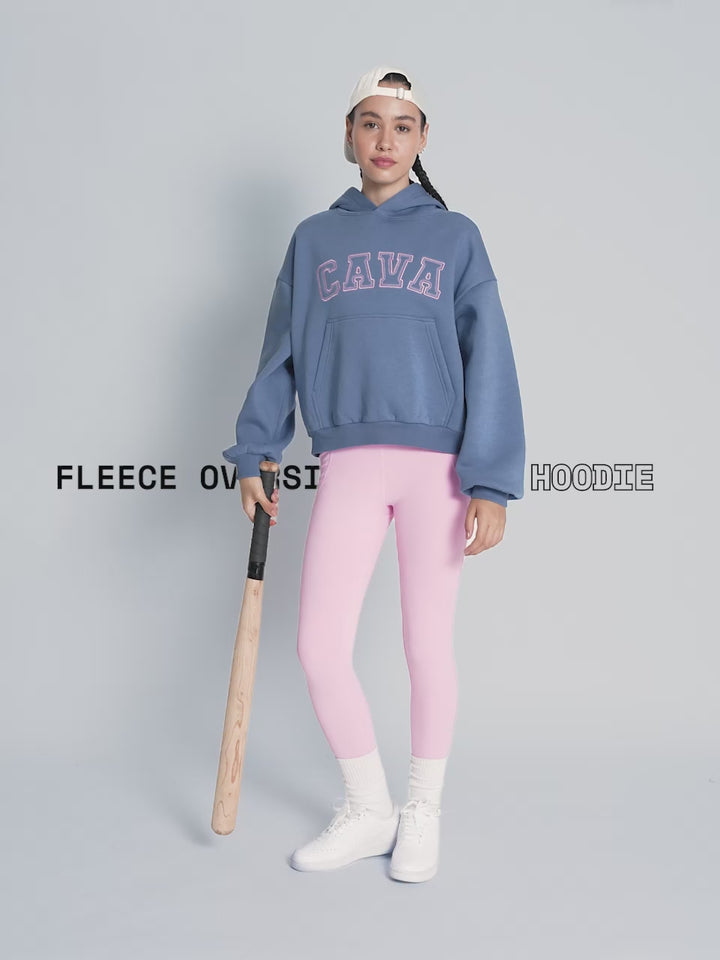 Blue Fleece Oversized Hoodie
