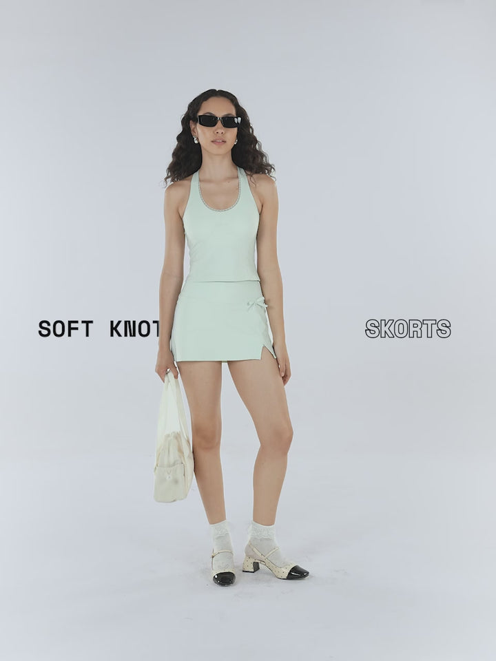 Mint Soft Knot Skorts