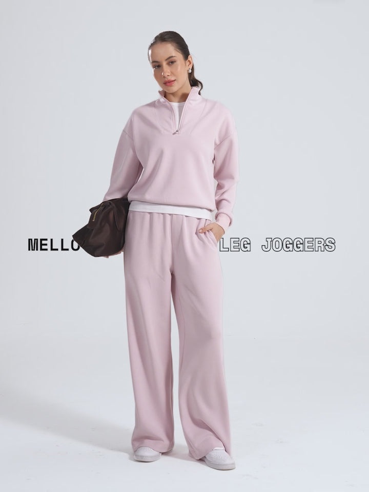 Blush Mello Wide Leg Joggers - Women