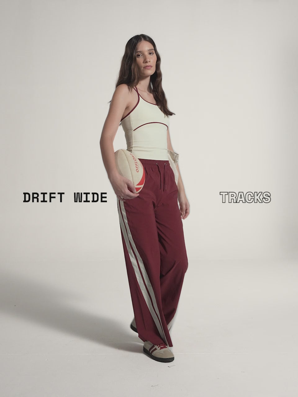 Maroon Drift Wide Leg Tracks - Women