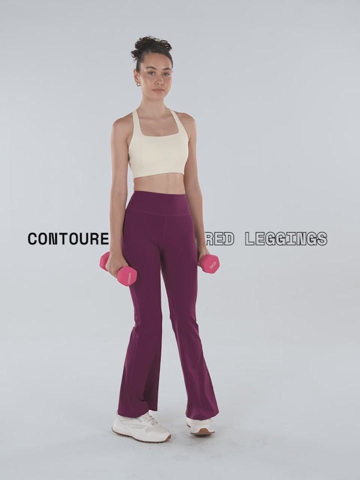 Purple Contour Flared Leggings