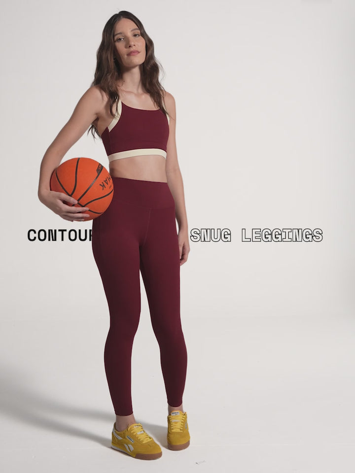 Maroon Contour Snug Leggings