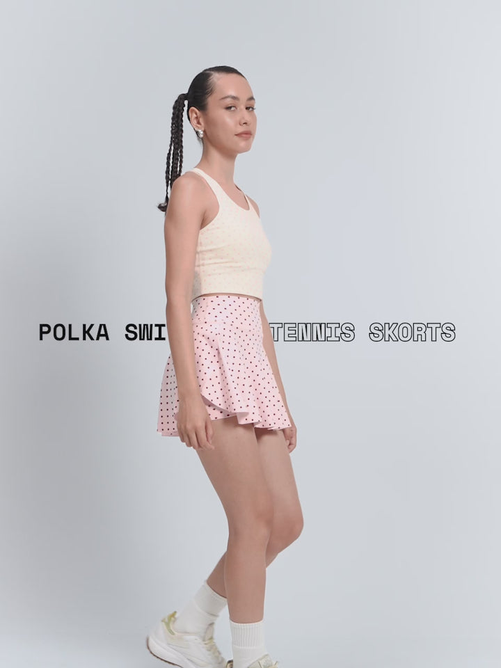 Blush Polka Swirl Tennis Skorts