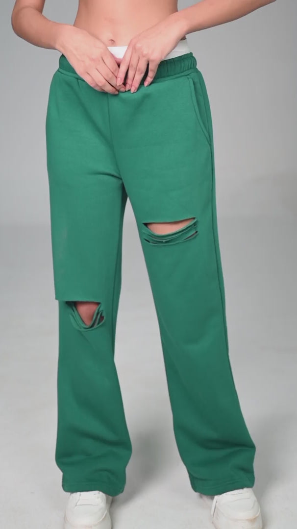 Green Dual Slit Adapt Joggers