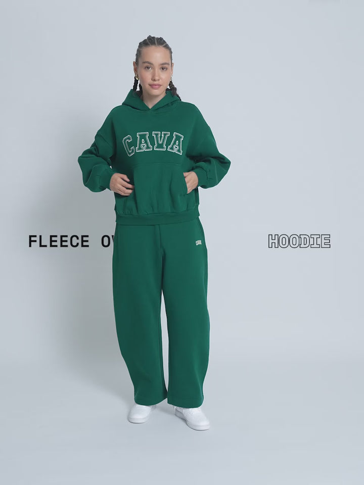 Dark Green Fleece Oversized Hoodie