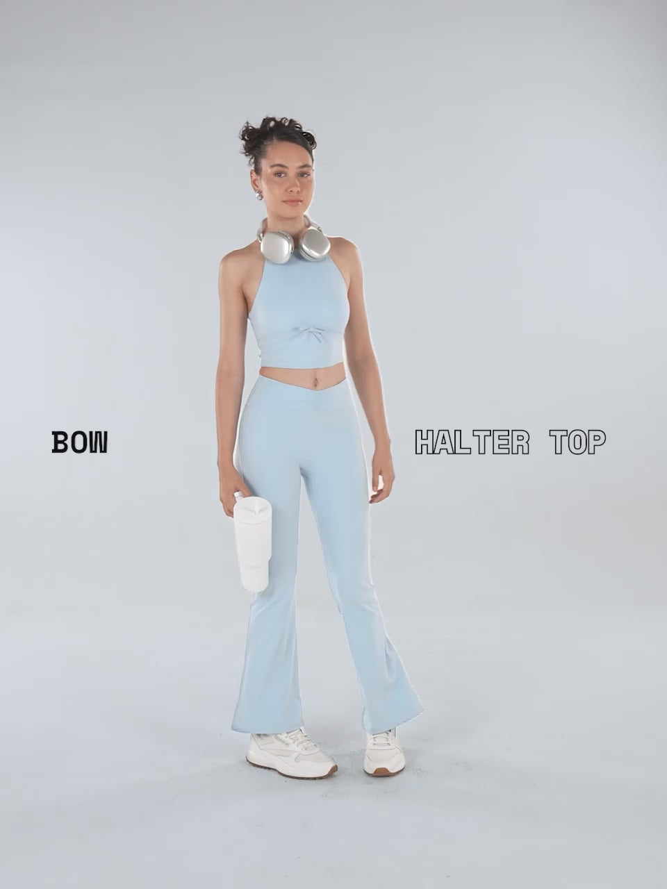 Blue Bow Halter Top